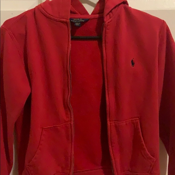 Red Polo Ralph Lauren zip up hoodie - Picture 3 of 3